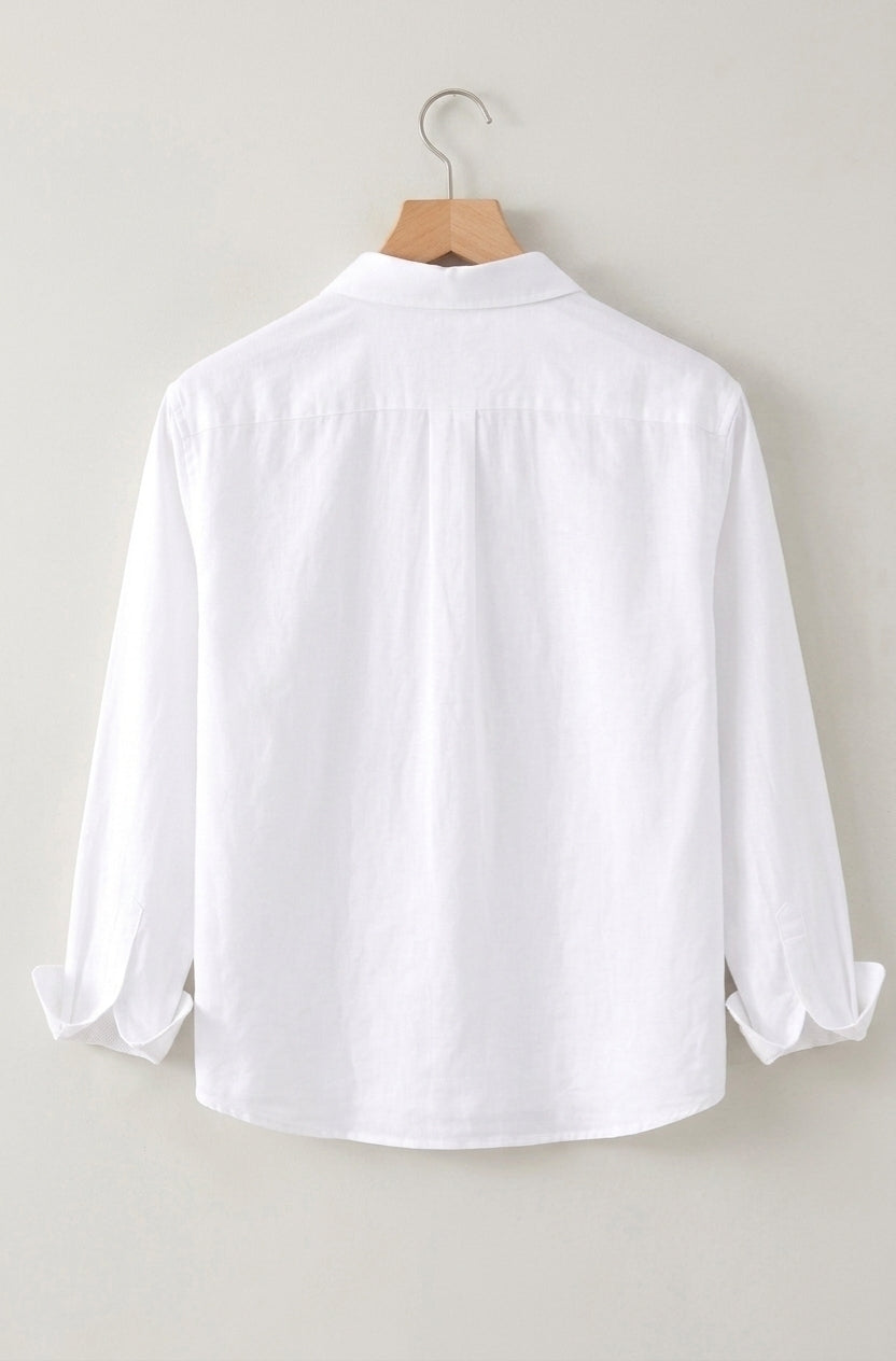 Men's Linen White Shirt