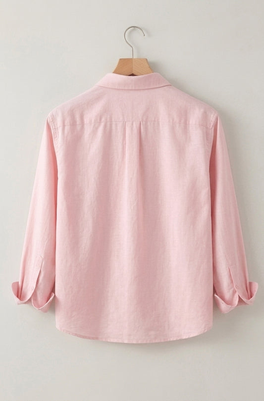Men's Linen Pink Shirt
