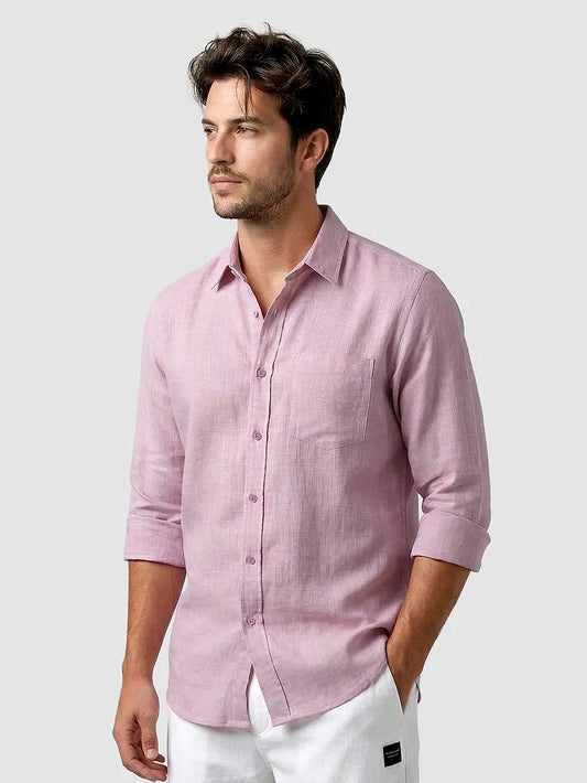 Men's Linen Pink Shirt