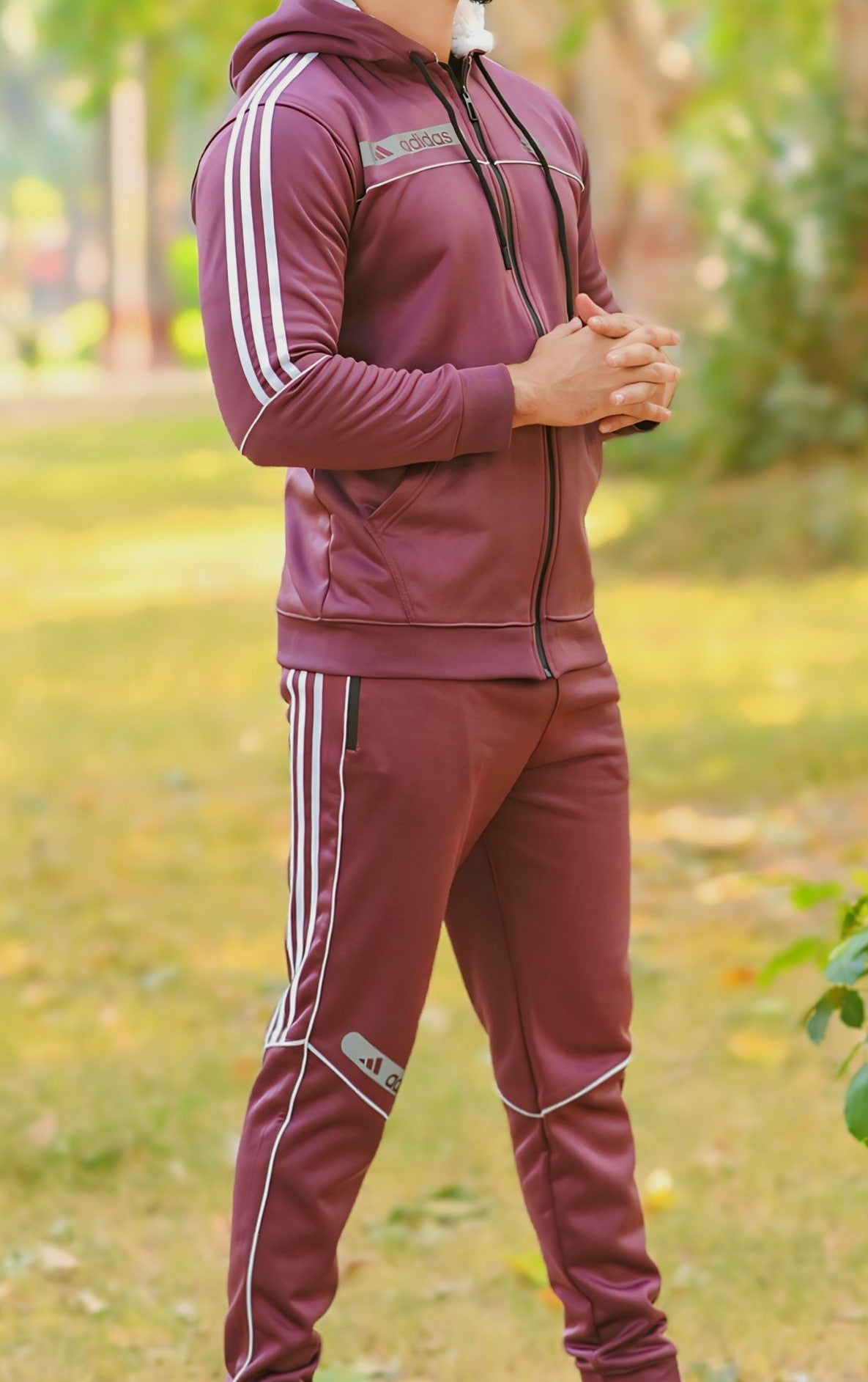 Zipper Addidas Tracksuit (burgundy)