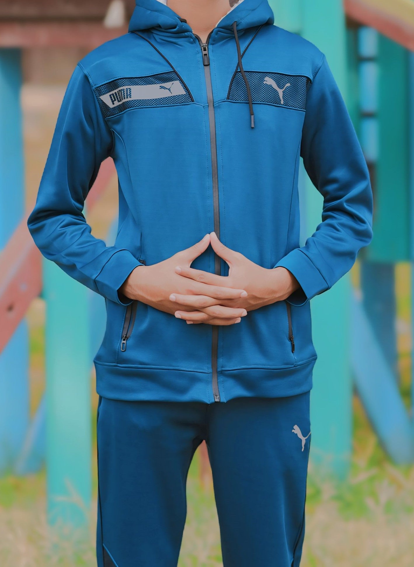 Stripped Puma Tracksuit (zinc)