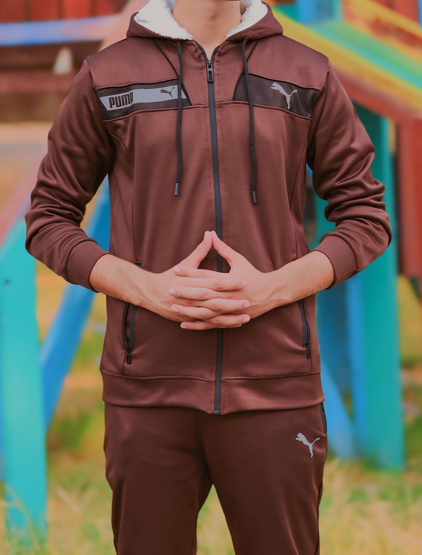 Stripped Puma Tracksuit (brown)