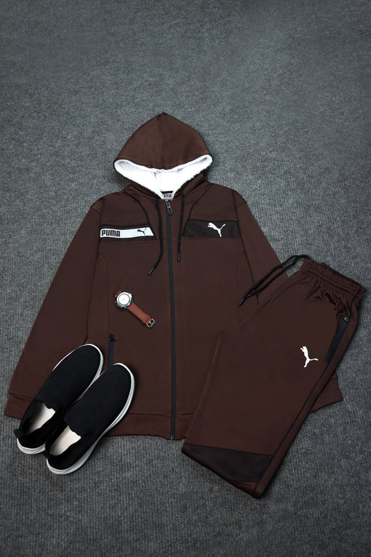 Stripped Puma Tracksuit (brown)