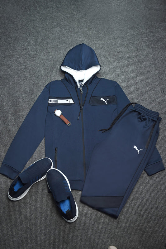 Stripped Puma Tracksuit (Navy)