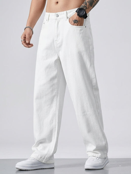 Straight fit White jeans for Men