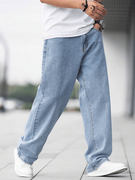Straight fit blue jeans for Men