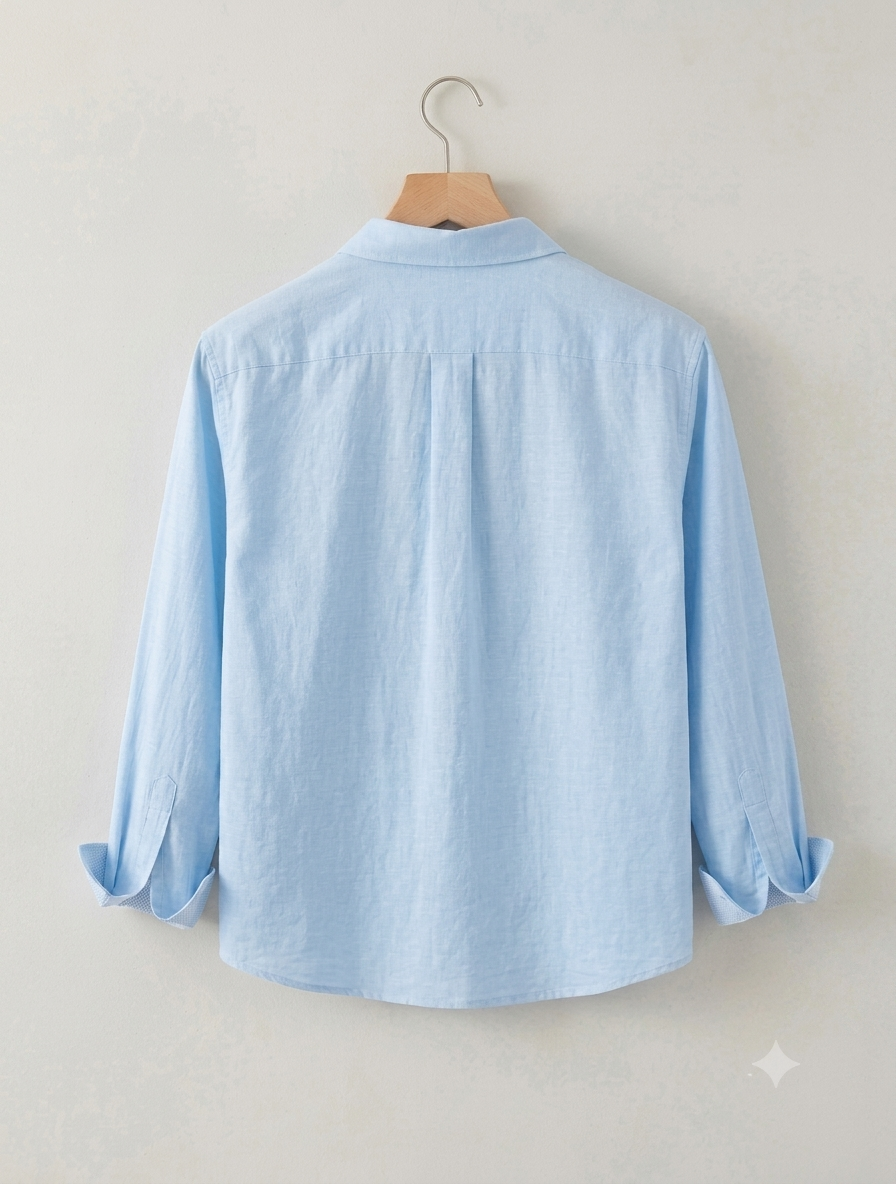 Men's Linen Blue Shirt