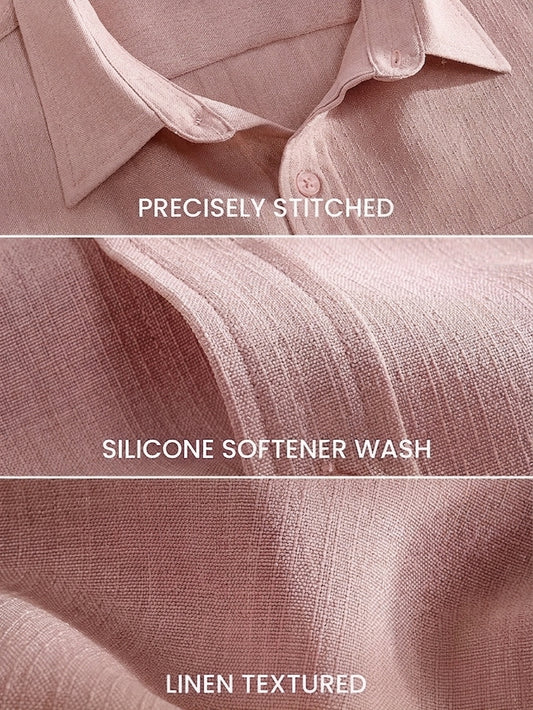 Men's Linen Pink Shirt