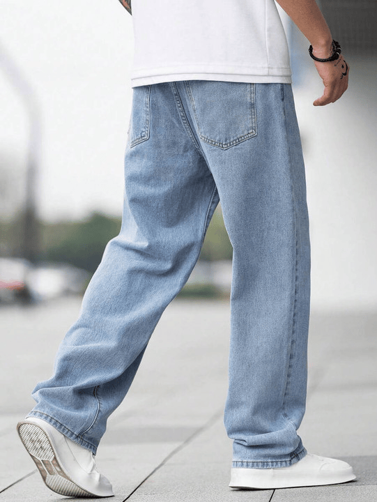 Straight fit blue jeans for Men