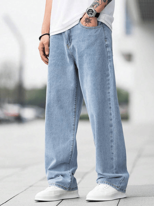 Straight fit blue jeans for Men