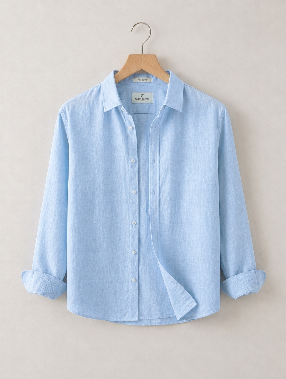 Men's Linen Blue Shirt