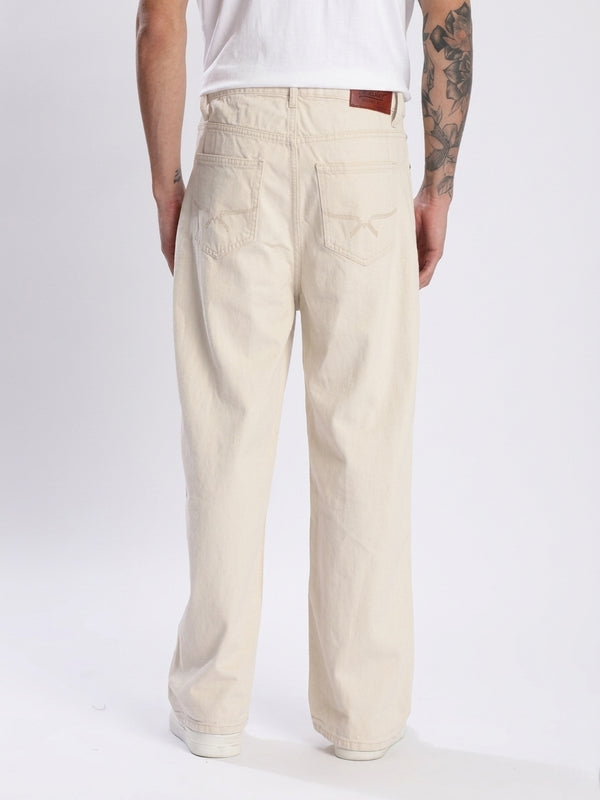 Straight Fit Beige Jeans For Men