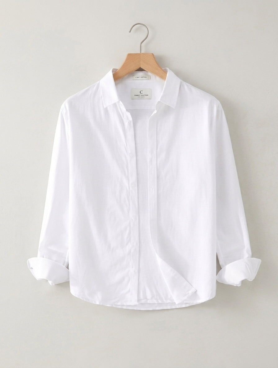 Men's Linen White Shirt