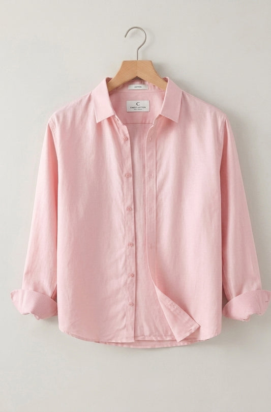 Men's Linen Pink Shirt