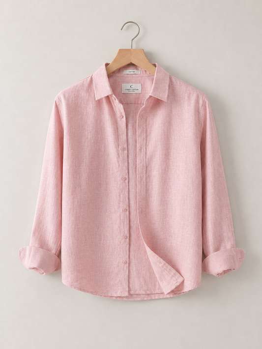 Men's Linen Pink Shirt